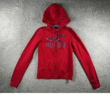Hollister Hoodie Women Small Full Zip Embroidered Sequin Logo Y2K