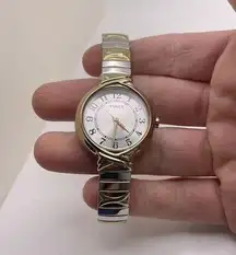 Working - Woman’s Timex Stretchy Expansion Band Wrist Watch Two Tone