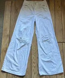 Almost Famous White Ripped Boot Cut Jeans