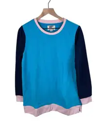 Lands' End Serious Sweats Crewneck Long Sleeve Sweatshirt Womens Size Small Blue