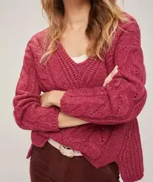 Anthropologie alpaca blend ramona cable knit‎ sweater size small