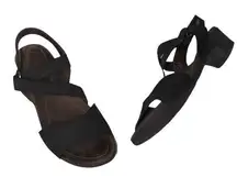 Mephisto Black Priska Sandals Nubuck Leather Strappy – Size 41