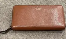 Kate Spade Tan Leather Zip Wallet