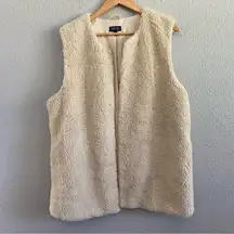 Topshop Sherpa Vest Size 12 Cream