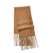 Stella McCartney Fringe Wool Blend Brown / Tan Scarf $558