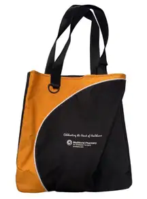 Black & Orange Tote Bag With Inner Pocket & Dual Handles 47h