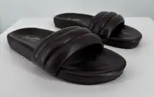 Seychelles Low Key Slide Sandal size 6 Dark Brown Slip On Tubular Round Toe