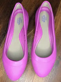 Crocs Lina Ballet Flats Bright Pink Magenta Size 5 EUC!!