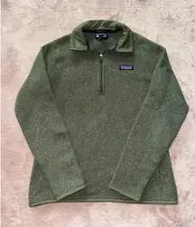 Patagonia Women's Better Sweater Green Knit 1/4 Zip Pullover Size Medium
