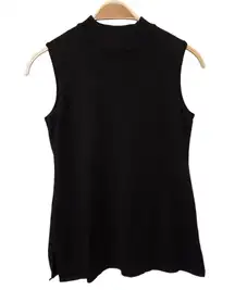 JM Collection Petite Black Knit Sleeveless Mock Neck Turtleneck Sweater Tank Top