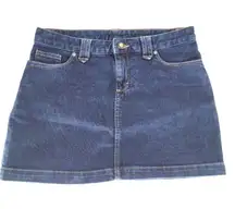 Patagonia blue denim mini skirt organic cotton 10