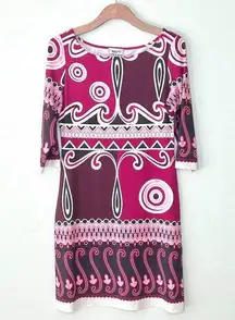 Emilio Pucci Vintage 90's 3/4 Sleeve Shift Dress Size 38 US 4