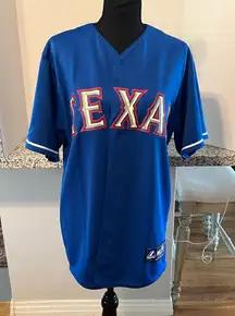 Majestic Royal Blue TEXAS RANGERS BASEBALL JERSEY