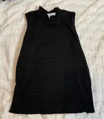 PLANET GOLD Sleeveless Tee Medium‎ Black Semi Sheer Stripes