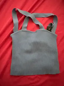 Black Cross-Back Halter Tank