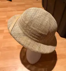 Vintage Safari expedition explorer Stylish Tan Woven Hat pith helmet