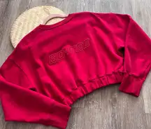 BO+TEE red self love cropped crewneck sweatshirt‎