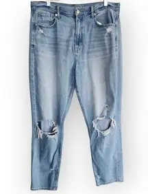 American Eagle Ripped High Waisted Mom Jeans 14