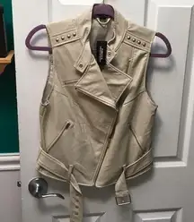 cream and gold studded vest