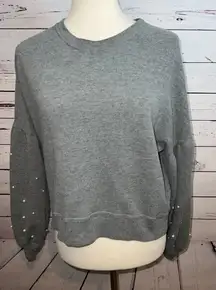 Hollister Sweatshirt Pullover Medium Gray Beaded Long sleeves Preppy 90s Y2K‎