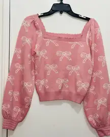 Willow & Wind Pink Bow Sweater women’s size M