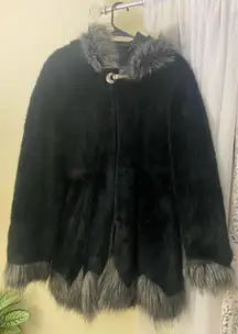 Womens N&E HYNH FZ Black Fur Coat Size 4XL