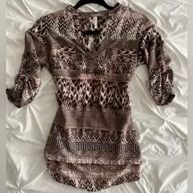 Live 4 Truth Geometric Pink and Black Blouse