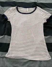 Striped White Rayon Shirt, size S