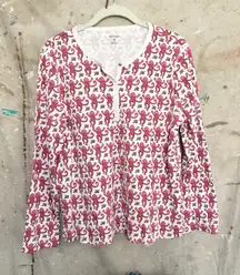 Roller Rabbit Monkey Print Long Sleeve Pajama Top