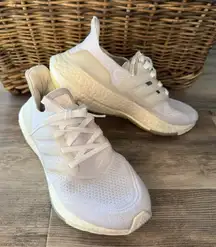 Adidas Ultraboost 21 Primeblue Parley White Women’s Running Shoes Size 8.5