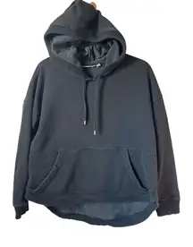 Athleta hoodie in black size medium. Rounded hem for extra length in back.