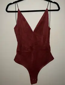 Suede Open Back Bodysuit NWOT