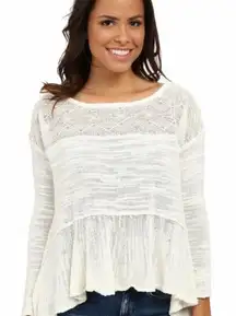 Free‎ People Kristobel Embroidered Sweater Ivory XS