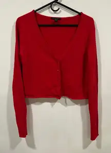 EUC KIKI DE MONTPARNASSE Cashmere Cardigan RED size tag missing SOLD OUT crop