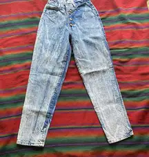 VTG 80’s Palmetto’s Blue Acid Washed Jeans! Button fly. Size 9. 5 pockets. USA.