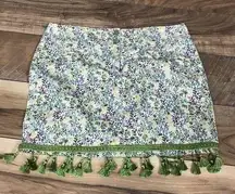 J. Jill Skirt Womens 6 Floral Live In Chino Mini Skirt Pockets Stretchy Cotton