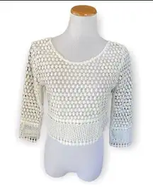 NWT Women  Semi Sheer Lace Top - Sz S