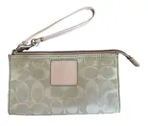 Signature C Wristlet Zip Closure Multi Card Slots