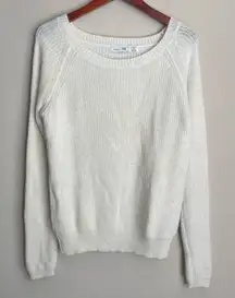 Bishop + Young Cream Knit Fuzzy Wool Blend Sweater Women's Size Small‎