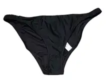 J. Crew Scrunchie-Strap Full Coverage Bikini Swim Bottom in Black Sz XL NEW‎