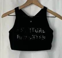 Spiritual Gangster  Crop Top size S Sport Bra Baby Tee Black Ultra Cropped