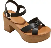 NEW Universal Thread Black & Tan Valerie Platform Sandals