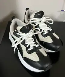 Black White Chunky Platform Sneakers Kicks Trainers Shoes Size 9 🖤🤍