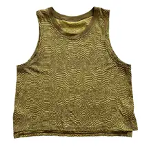 Lululemon Train to Be Tank Top Ripple Wave Gold Sweat Wicking Gym Yoga