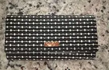 Fossil Snap Closure Black and White Long Wallet