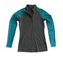 Nike Pro Gray and Blue Fitted Dri Fit Shirt Size M