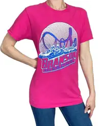 Vintage Branson Missouri Pink Carnival Bumper Car Roller Coaster Graphic Tee