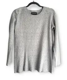 Michael Stars Light Gray Ribbed Knit Sweater Top