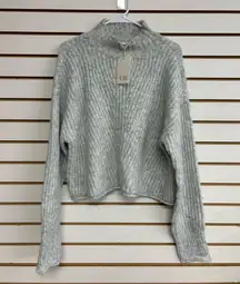 GB Gianni Bini Sweater size XL Gray/White Cropped NWT Soft Cozy Stretchy