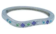 Gray bracelet w/blue/Green & purple fashion stones